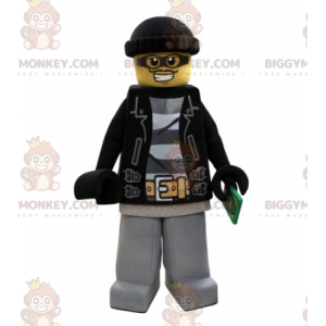 Costume de mascotte BIGGYMONKEY™ de lego habillé en bandit avec