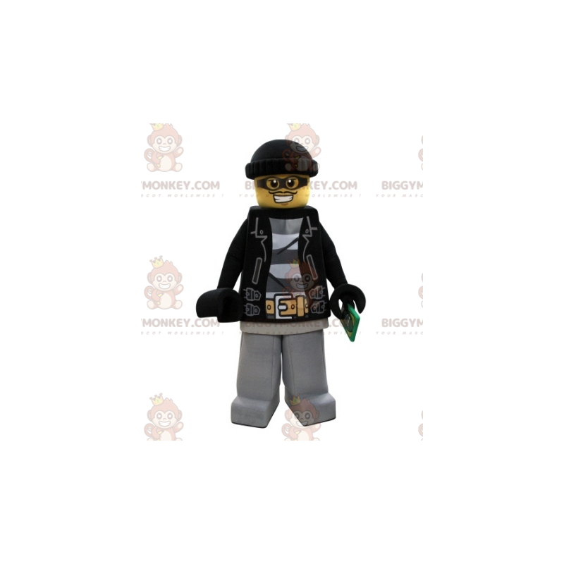 Costume de mascotte BIGGYMONKEY™ de lego habillé en bandit avec