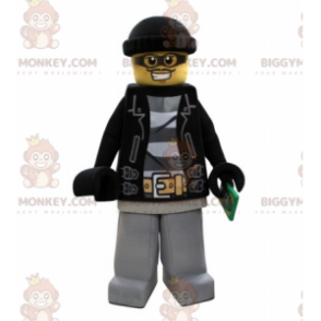 Costume de mascotte BIGGYMONKEY™ de lego habillé en bandit avec