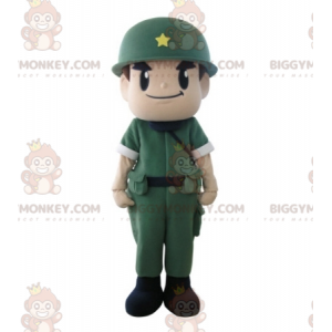 Traje de mascote de soldado militar BIGGYMONKEY™ com uniforme e