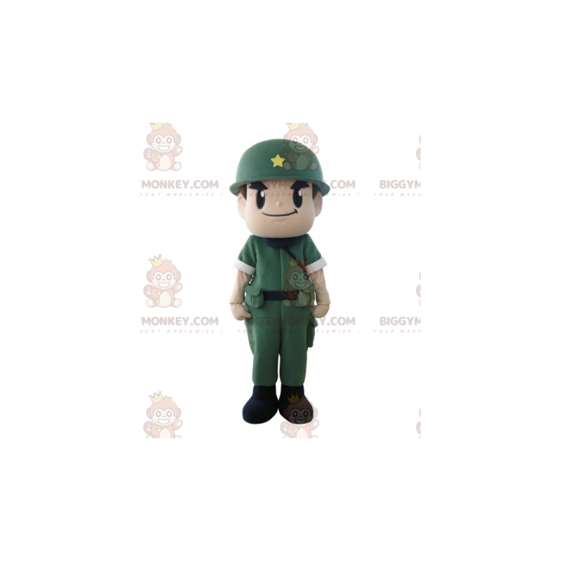 Militaire soldaat BIGGYMONKEY™ mascottekostuum met uniform en