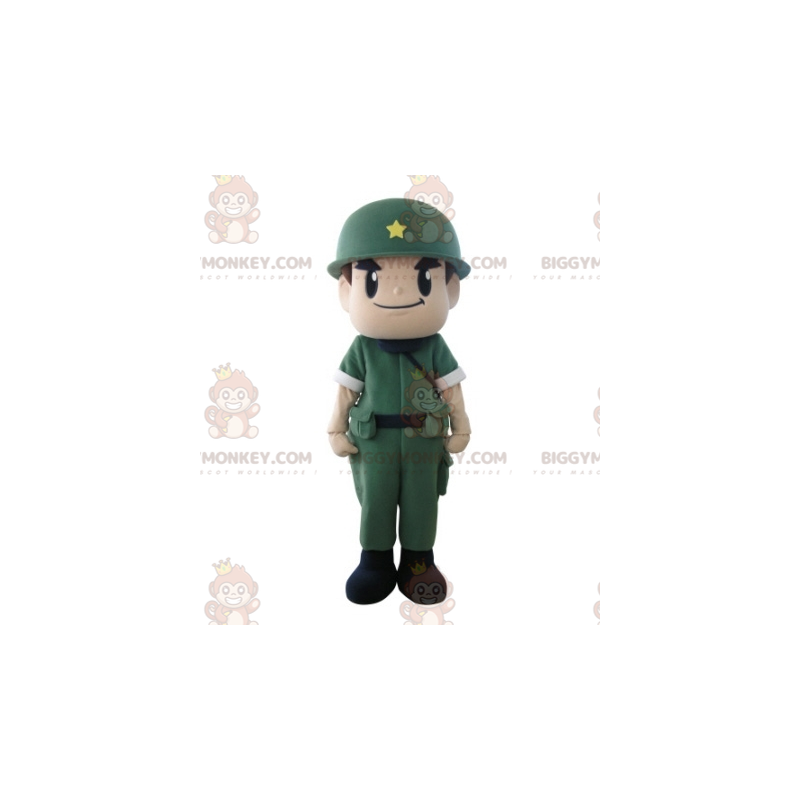 Militärsoldat BIGGYMONKEY™ Maskottchenkostüm mit Uniform und