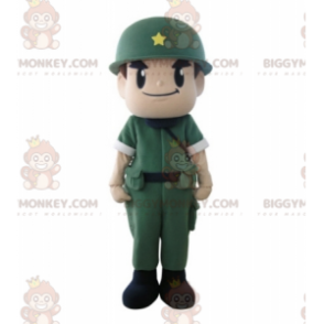 Militärsoldat BIGGYMONKEY™ Maskottchenkostüm mit Uniform und