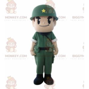 Traje de mascote de soldado militar BIGGYMONKEY™ com uniforme e