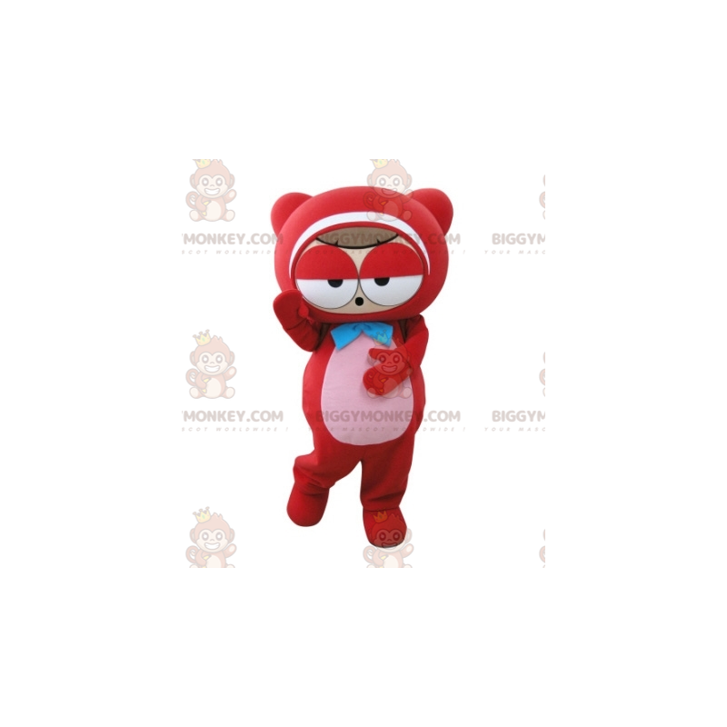 Costume de mascotte BIGGYMONKEY™ de bonhomme rouge de nounours