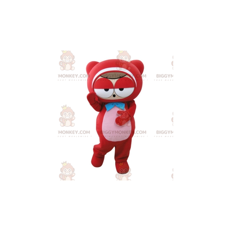 Zeer grappige teddybeer Red Man BIGGYMONKEY™ mascottekostuum -