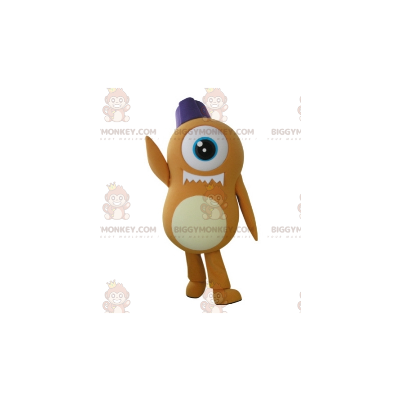 Orange Cyclops Alien BIGGYMONKEY™ maskotdräkt - BiggyMonkey