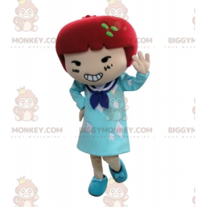 BIGGYMONKEY™ Mascot Costume Girl In Dress With Red Hair -