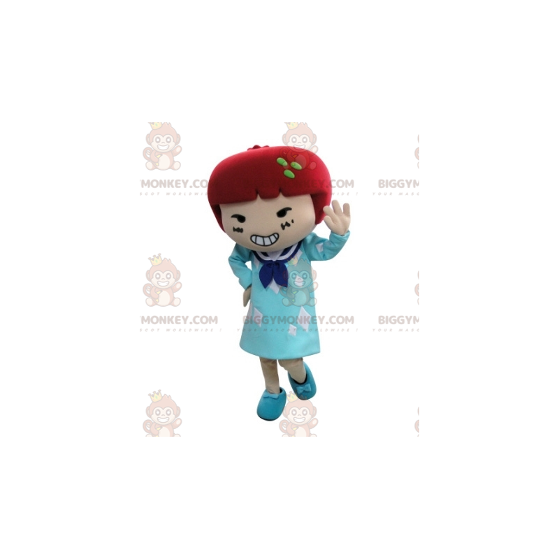 BIGGYMONKEY™ Mascot Costume Girl In Dress With Red Hair -