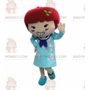 BIGGYMONKEY™ Mascot Costume Girl In Dress With Red Hair –