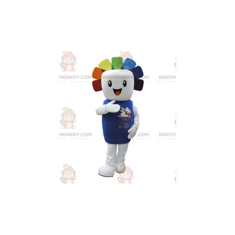 Traje de Mascote BIGGYMONKEY™ Homem Branco com Cabelos