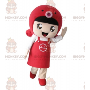 Costume de mascotte BIGGYMONKEY™ de fillette avec un tablier et