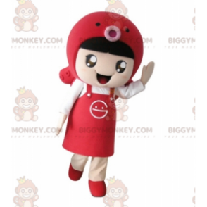 Girl BIGGYMONKEY™ Mascot Costume with Apron and Fish –