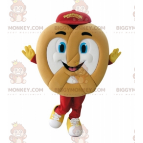 Very Smiling Giant Pretzel BIGGYMONKEY™ Mascot Costume -