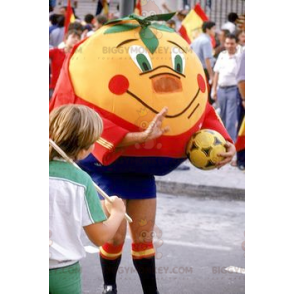 Fantasia de mascote gigante laranja BIGGYMONKEY™ em roupas
