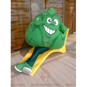 Costume de mascotte BIGGYMONKEY™ de chou vert d'artichaut géant