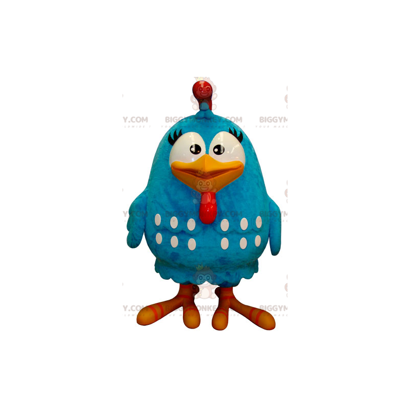 Costume de mascotte BIGGYMONKEY™ de gros oiseau bleu et blanc