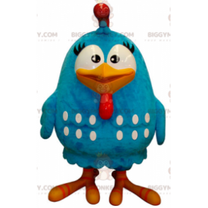 Costume de mascotte BIGGYMONKEY™ de gros oiseau bleu et blanc