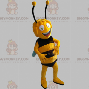 Maya the Bee BIGGYMONKEY™ Maskotdräkt. gult och svart bi -