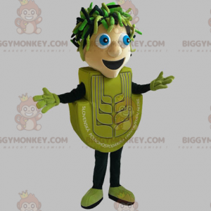 Costume de mascotte BIGGYMONKEY™ de bonhomme vert. Bonhomme