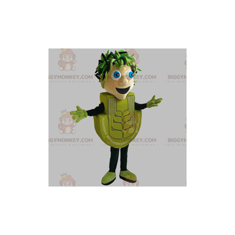 Kostium maskotki zielonego człowieka BIGGYMONKEY™. zielony