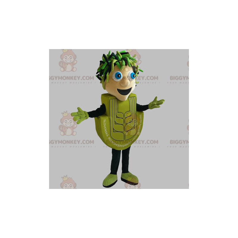 Traje da mascote do Homem Verde BIGGYMONKEY™. homem verde –