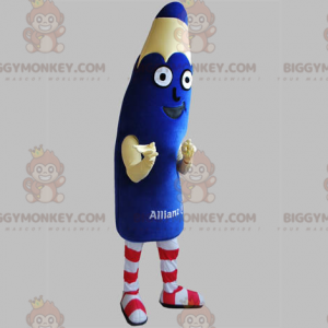 Riesiger blauer Bleistift BIGGYMONKEY™ Maskottchen-Kostüm. Pen