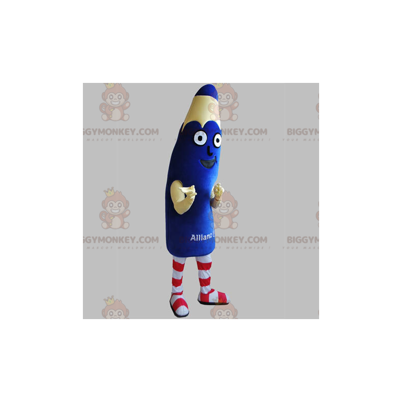 Giant Blue Pencil BIGGYMONKEY™ Mascot Costume. Pen BIGGYMONKEY™