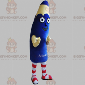 Giant Blue Pencil BIGGYMONKEY™ Mascot Costume. Pen BIGGYMONKEY™