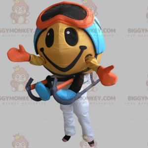 BIGGYMONKEY™-mascottekostuum met rond figuur en masker en slee