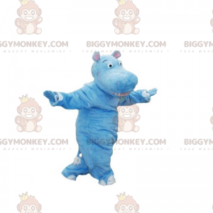 BIGGYMONKEY™ blauw nijlpaard mascottekostuum. gigantisch