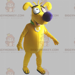 Costume de mascotte BIGGYMONKEY™ de chien jaune rigolo et