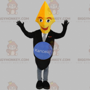 Zwart met gouden vulpen BIGGYMONKEY™ mascottekostuum -