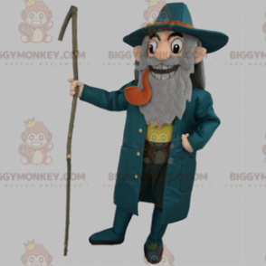 BIGGYMONKEY™ Captain Old Man Maskottchenkostüm in Blau mit