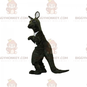 Schwarz-weißes Känguru BIGGYMONKEY™ Maskottchen-Kostüm.