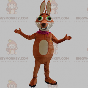 Traje de mascote BIGGYMONKEY™ de raposa marrom e bronzeada com