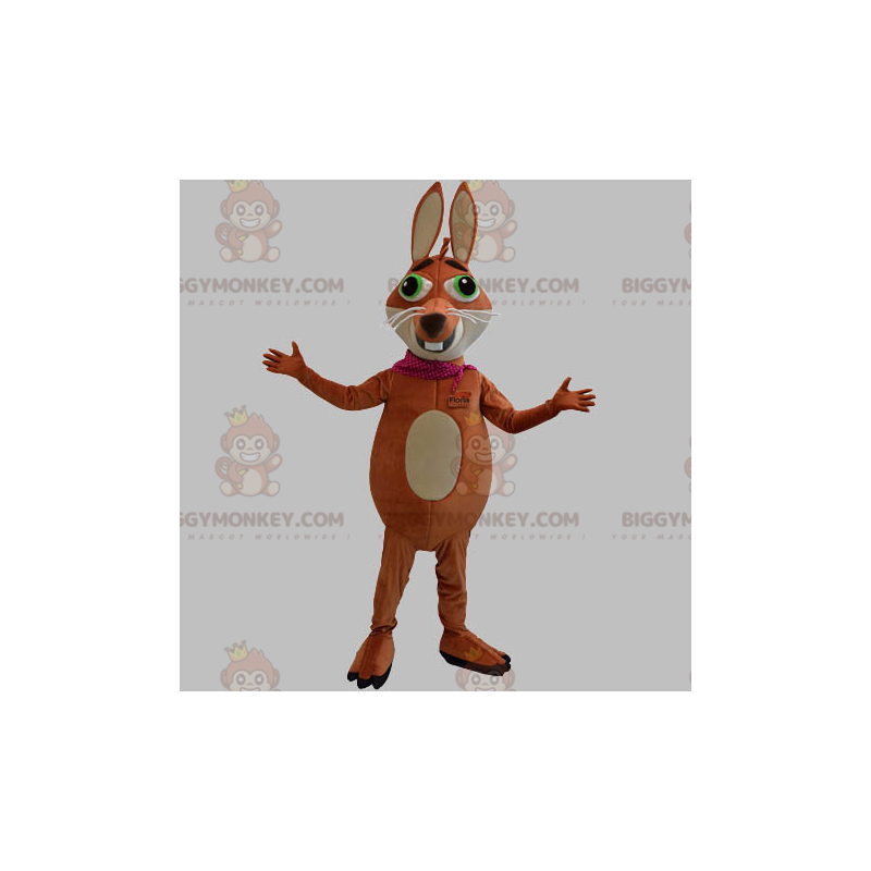 Brown and Tan Fox with Green Eyes BIGGYMONKEY™ Mascot Costume –