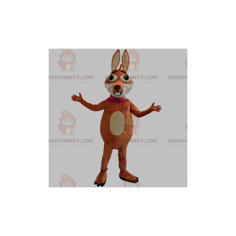 Costume de mascotte BIGGYMONKEY™ de renard marron et beige avec