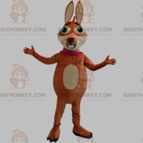 Brown and Tan Fox with Green Eyes BIGGYMONKEY™ Mascot Costume –