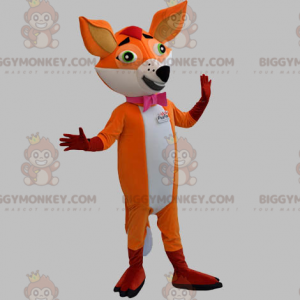 Costume de mascotte BIGGYMONKEY™ de renard orange et blanc avec