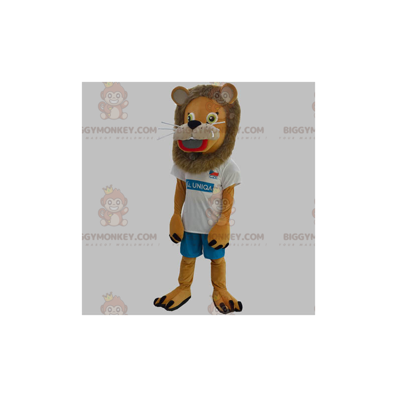 Costume de mascotte BIGGYMONKEY™ de lion marron avec une