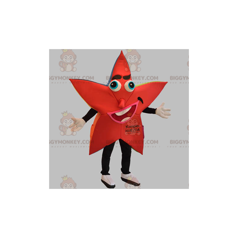 Jätte röd och svart stjärna BIGGYMONKEY™ maskotdräkt -