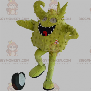 Grönt monster BIGGYMONKEY™ maskotdräkt. Green Creature