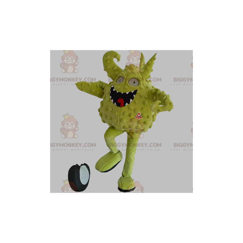 Grönt monster BIGGYMONKEY™ maskotdräkt. Green Creature