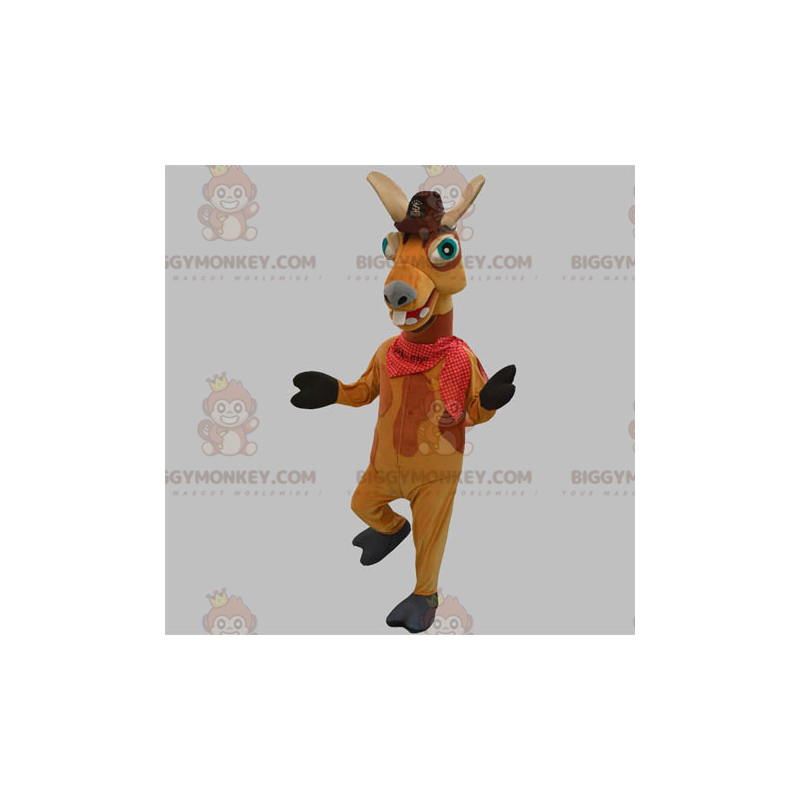 Brown Llama Camel BIGGYMONKEY™ Mascot Costume With Hat –