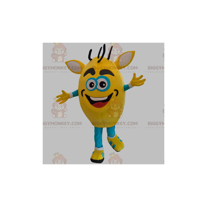 BIGGYMONKEY™ costume da mascotte di pupazzo di neve giallo e