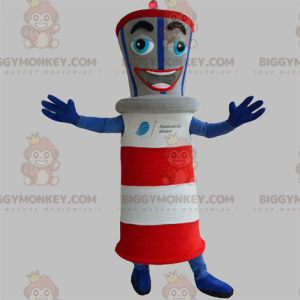 Costume da mascotte BIGGYMONKEY™ del faro gigante blu, rosso