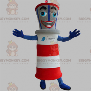 Costume de mascotte BIGGYMONKEY™ de phare géant bleu rouge gris