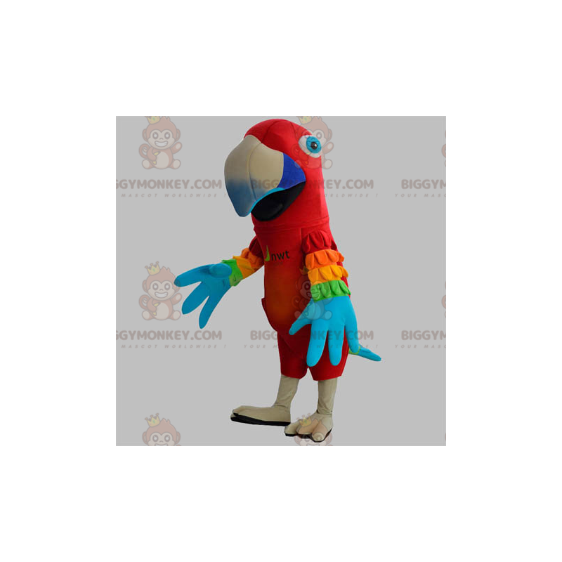 BIGGYMONKEY™ Mascot Costume Red Parrot with Colorful Wings -