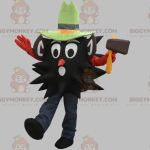 BIGGYMONKEY™ Μαύρη στολή μασκότ ξυλοκόπος με καπέλο -